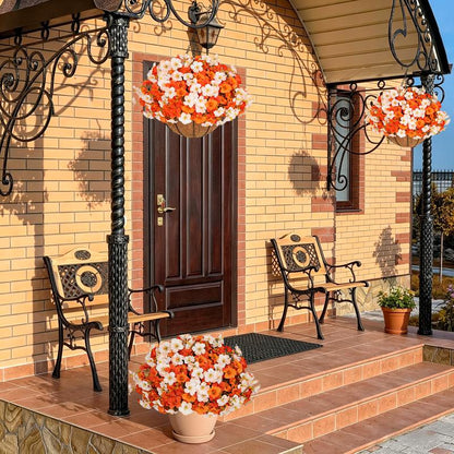 Autumn Outdoor Artificial Flower Basket