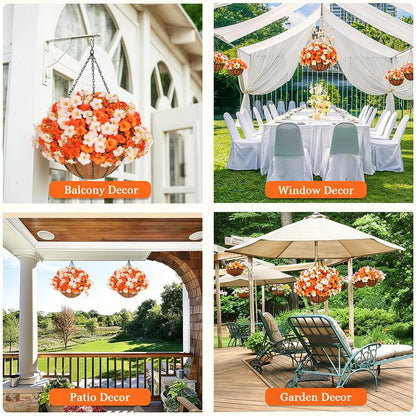 Autumn Outdoor Artificial Flower Basket