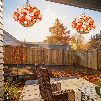 Autumn Outdoor Artificial Flower Basket