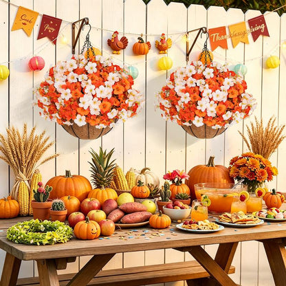 Autumn Outdoor Artificial Flower Basket